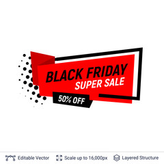 Black Friday Sale Badge. Geometric shapes and text