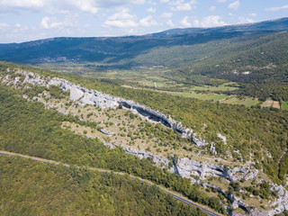 Fototapeta na wymiar Rock shelter (rockhouse, crepuscular cave, bluff shelter, abri) of Veli Badin is the biggest natural feature of its kind in SE Europe. Local people named it due to its shape 'Ears of Istria'.