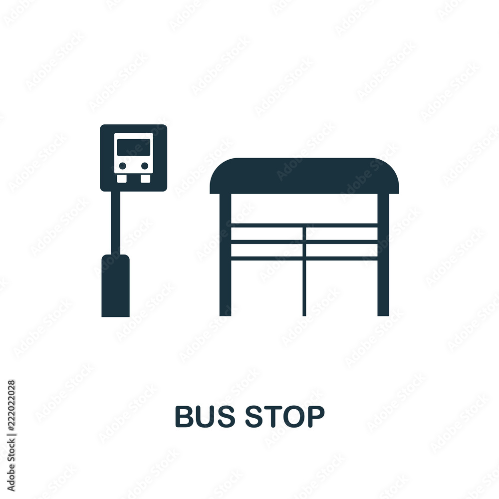 Aufkleber bus stop icon. monochrome style design from city elements icon collection. ui. pixel perfect simple 