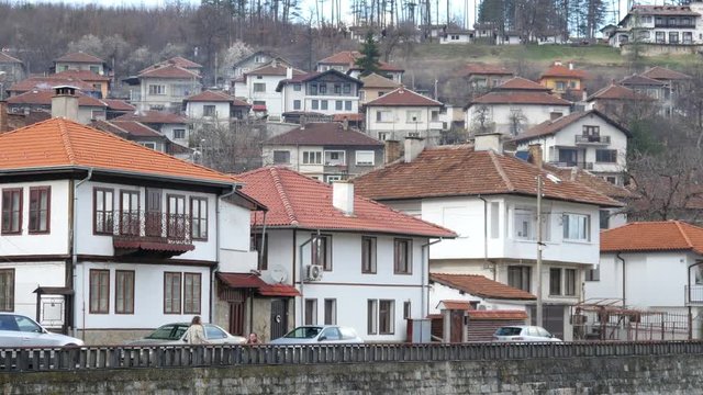 Beautiful buildings in Tryavna - ancient architecture town-museum in Bulgaria