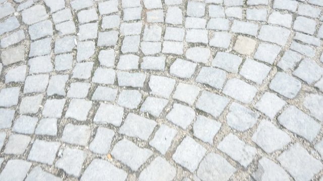 Walking on the pavement slab - subjective camera POV