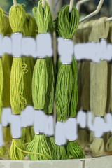 Threads for tapestries in a variety of colors.