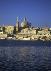 Fototapeta na wymiar View to Valletta from Sliema
