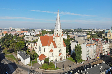Łódź, Polska. Czerwony Kościół.