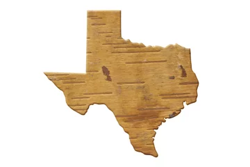 Poster Map to the state of Texas USA in wood © Karen Roach