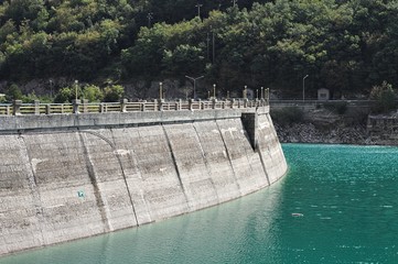 Dike of the Fiastra Lake (Sibillini Mountains, Marche, Italy)