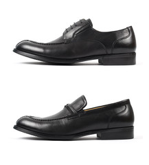 The black man's shoes isolated on white background.