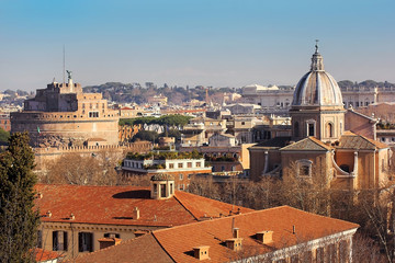 Obraz premium Rzym z wysokości wzgórza Janiculum