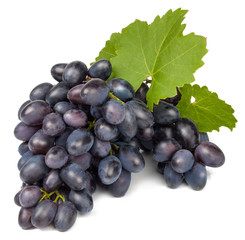 Black grapes isolated on white