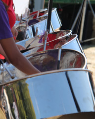 The Steel Drums of a Traditional Caribbean Band.