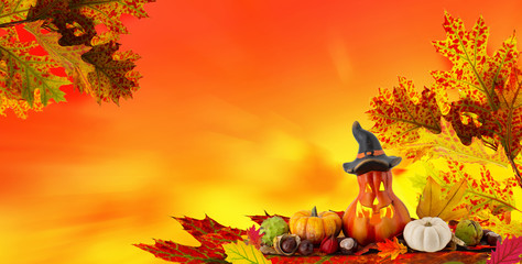 pumpkin october leaves 
