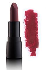 Color lipstick with smudged stroke isolated © Serhiy Shullye