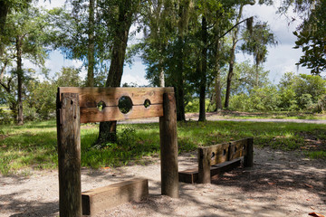 Empty stocks used for punishment