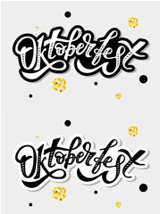 Oktoberfest lettering Calligraphy Brush Text Holiday Vector Sticker