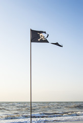 flag cheerful roger, pirates and the sea