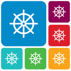 Boat steering wheel icon