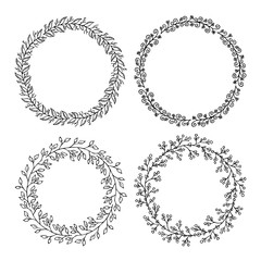 Hand drawn vector illustration - Laurels and wreaths. Design elements for invitations, greeting cards, quotes, blogs, posters and more. Perfect For Wedding Frames.