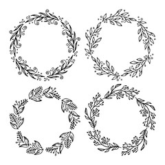 Hand drawn vector illustration - Laurels and wreaths. Design elements for invitations, greeting cards, quotes, blogs, posters and more. Perfect For Wedding Frames.