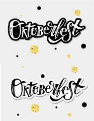Obraz premium Oktoberfest lettering Calligraphy Brush Text Holiday Vector Sticker