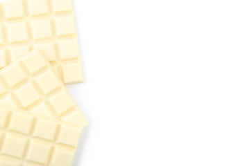 Chocolate bars on white background