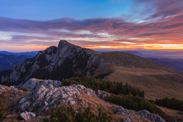 mountain landscape in Buila Vanturarita Mountains, Romania