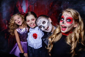 children at halloween party