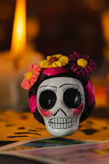 Skull and fire