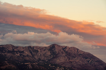 Fototapeta na wymiar Beautiful landscape of Budva. Montenegro. Sea and mountains