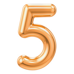 Golden number 5, 3D rendering