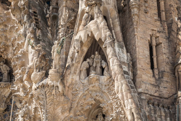 Sagrada Familia in the Spanish city of Barcelona in Europe