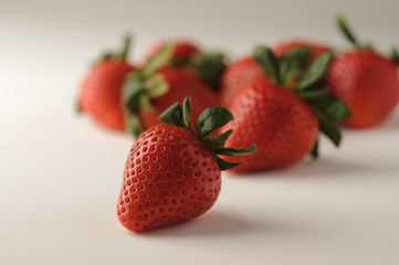 strawberries on white background