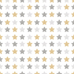 christmas stars seamless pattern scribble drawing white isolated background