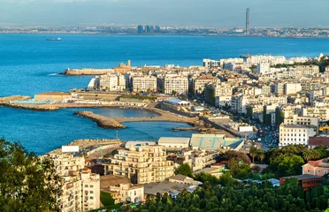 Raamstickers Luchtfoto van Algiers, de hoofdstad van Algerije © Leonid Andronov