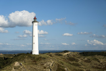 lighthouse on denmarks west coast, europe