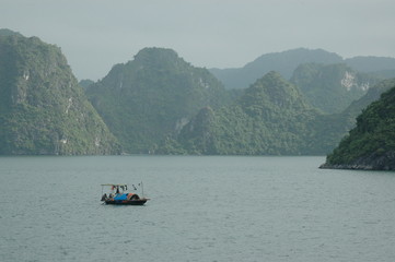 Traditional fishing boat, Ha Long bay, Vietnam