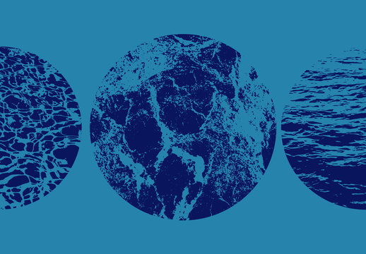 Conjunto de superposiciones de textura acuosa circular