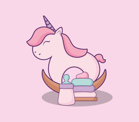 baby shower card with wooden unicorn