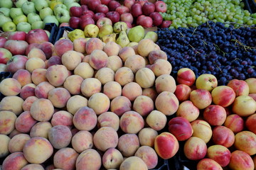 Fresh fruits on a market stand