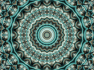 Dark fractal flower, digital artwork for creative graphic design - 222048694