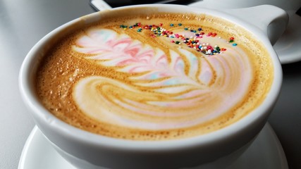 Latte with Cream Art