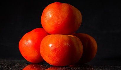 Pile of tomatoes freshly picked and washed