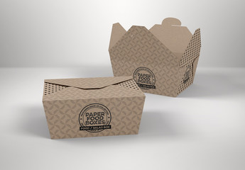 2 Flap Closure Takeout Food Boxes Mockup