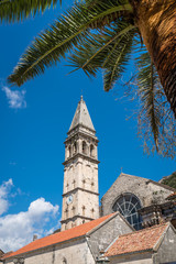 Fototapeta na wymiar Saint Nikola Church tower in Perast