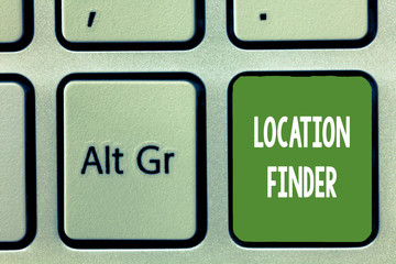 Word writing text Location Finder. Business concept for A service featured to find the address of a selected place.
