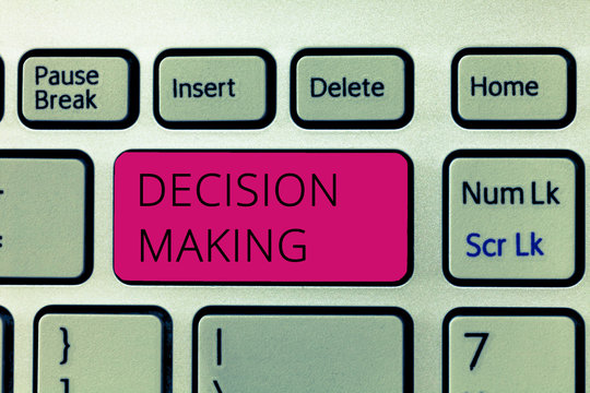 Word writing text Decision Making. Business concept for The act of deciding between two or more possibilities.