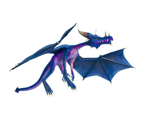 Obraz premium dragon cartoon in a white background