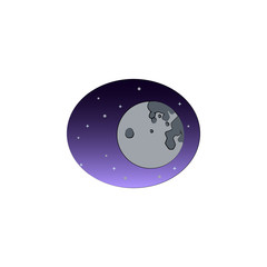 full moon colored illustration. Element of Halloween for mobile concept and web apps. Colored full moon illustration can be used for web and mobile