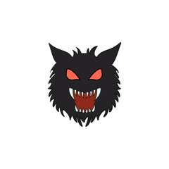 wolf man colored illustration. Element of Halloween for mobile concept and web apps. Colored wolf man illustration can be used for web and mobile