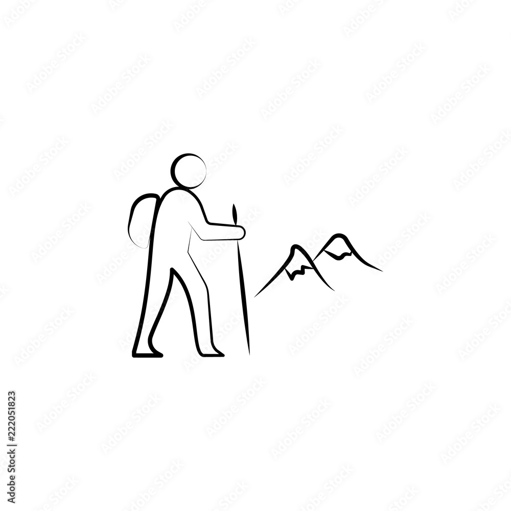 Poster climbing icon. element of anti aging icon for mobile concept and web apps. doodle style climbing ico