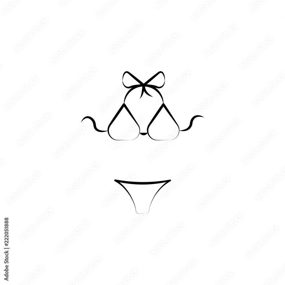 Poster swimsuit icon. element of anti aging icon for mobile concept and web apps. doodle style swimsuit ico